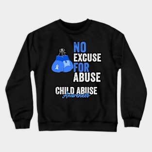 Child Abuse Prevention Awareness Month Blue Ribbon gift idea Crewneck Sweatshirt